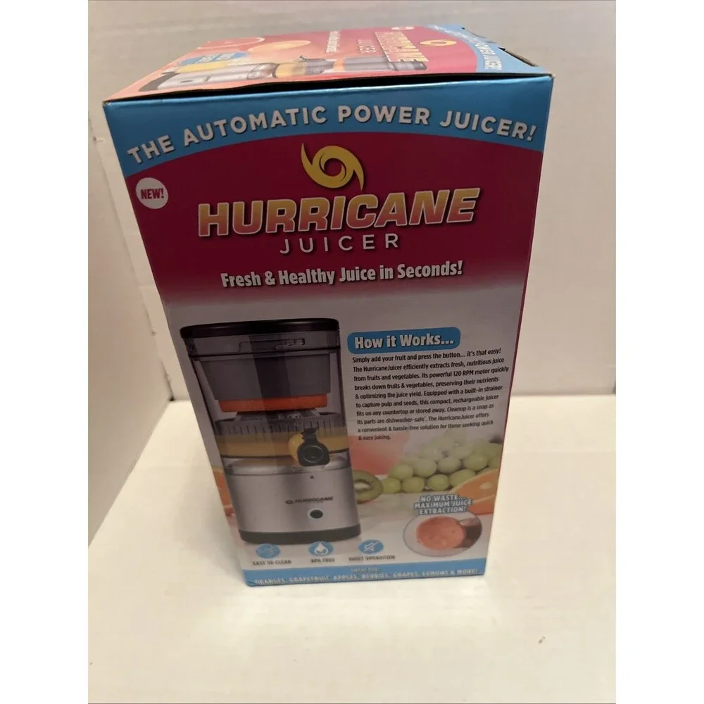 Hurricane Juicer - AS SEEN ON TV Powerful Compact Cordless - One-Touch Operation